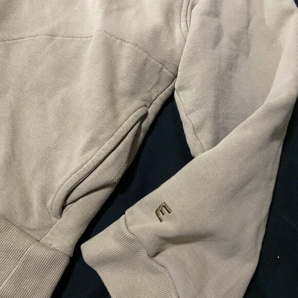 Everlane Sweatshirt Womens XL Beige Organic Cotton 1/4 Quarter Zip Sweater - Picture 2 of 5
